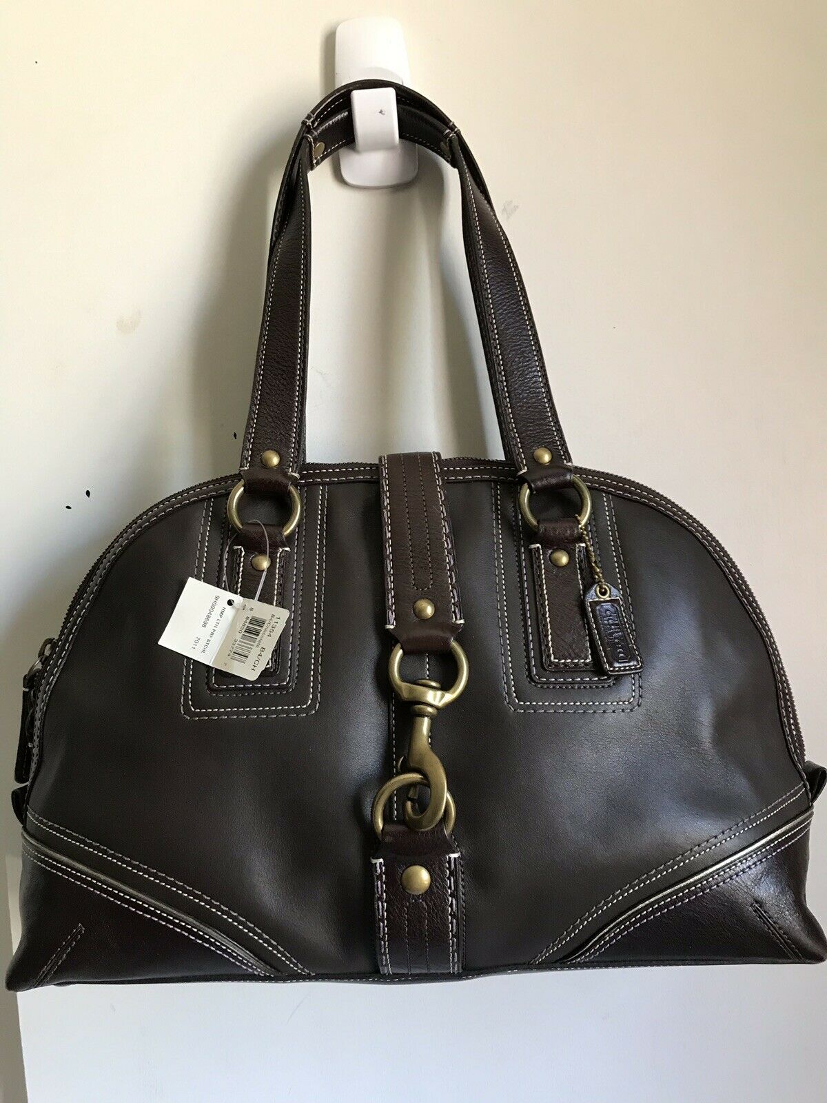 NWT! COACH  Large Brown Leather Shoulder Bag