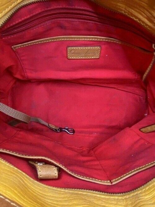 dooney and bourke yellow leather shoulder bag