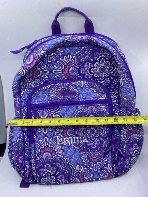 vera bradley quilted large purple blue backpack