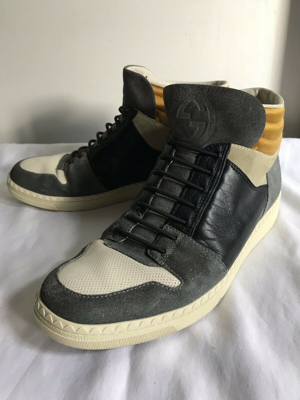 GUCCI Multi Color Suede High Cut Sneakers Size 9