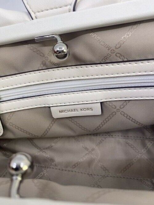 Michael Kors Clutch Nola Small Cnv Optic White Costa Lamb Cross Body Bag