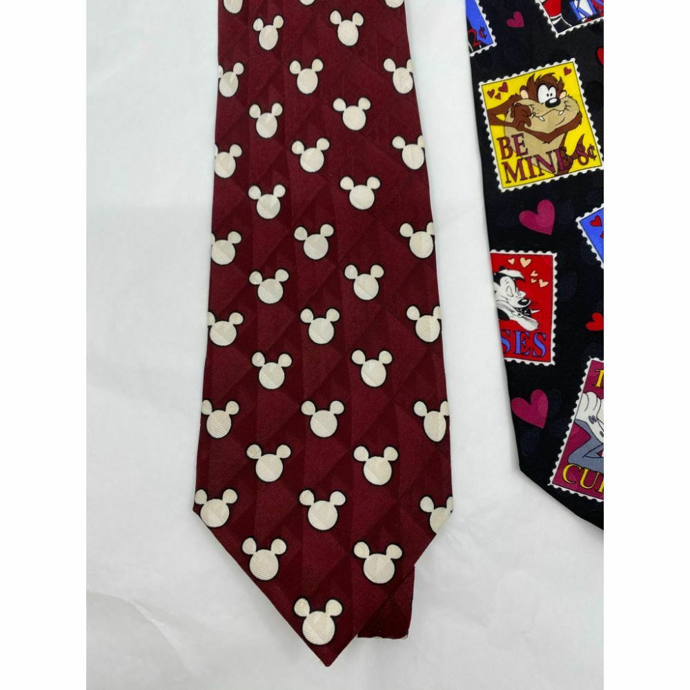 New Lot of 3 Neck tie Disney, Looney Tunes Black Red White Total Msrp 75