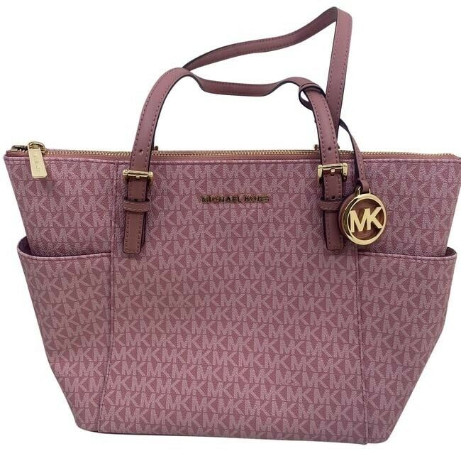 Michael Kors New Padded Device Pocket Pink Coated Canvas Shoulder Bag