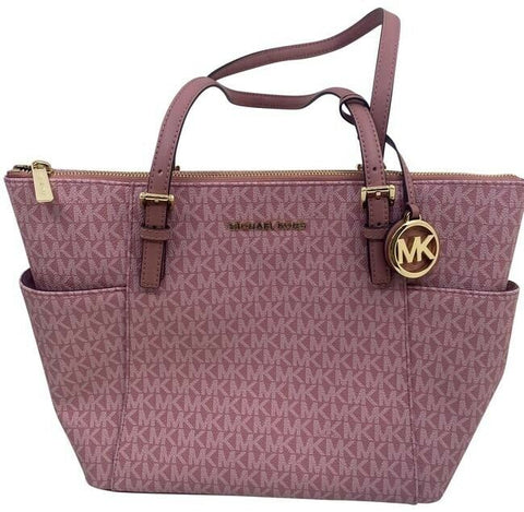 Michael Kors New Padded Device Pocket Pink Coated Canvas Shoulder Bag