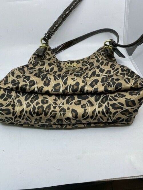 coach in need of tlc brown fabric shoulder bag