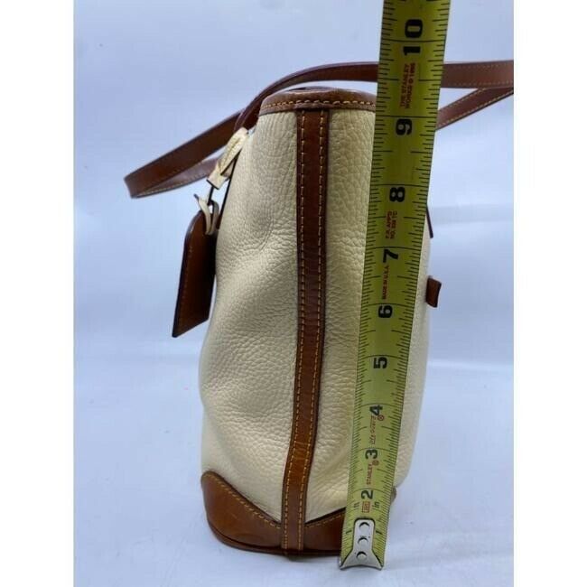 dooney and bourke bag white brown leather tote