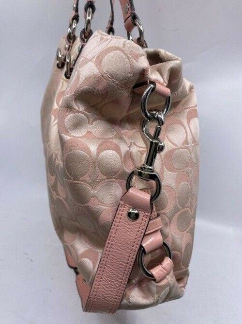 coach msrp pink silver fabric cross body bag
