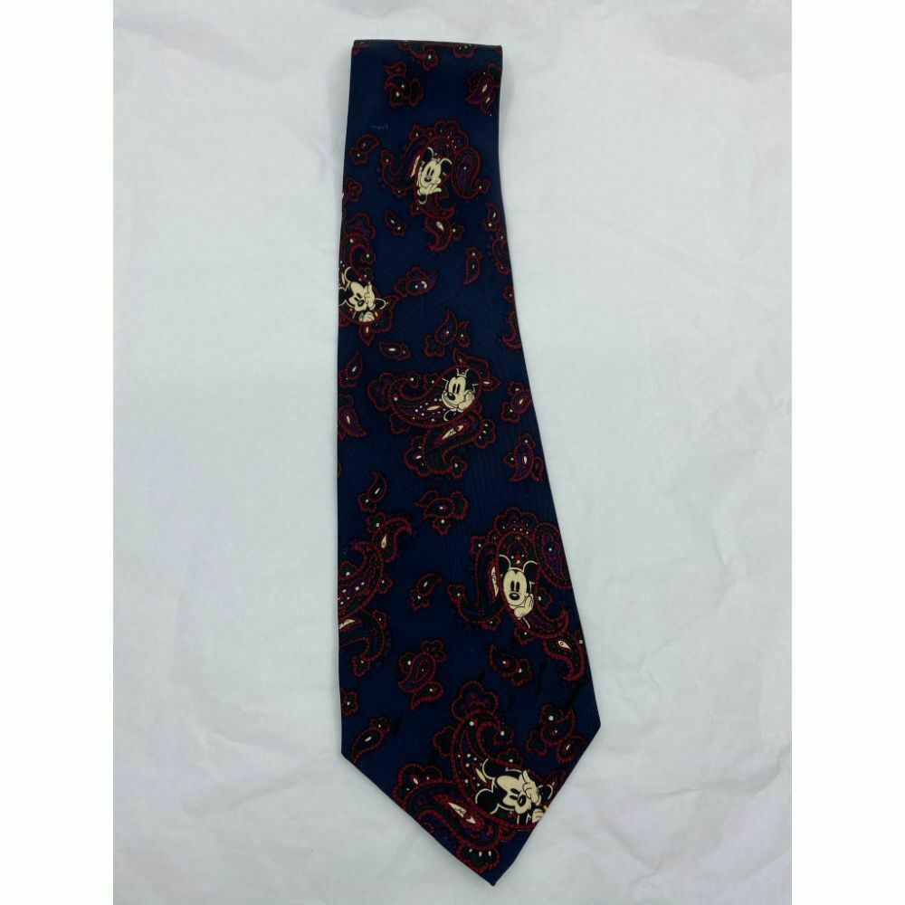 New! MICKEY MOUSE Disney Neck Tie Blue Black Red 100% Silk Handmade