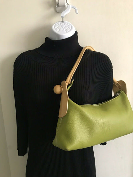 Furla Medium Green Leather Shoulder Bag