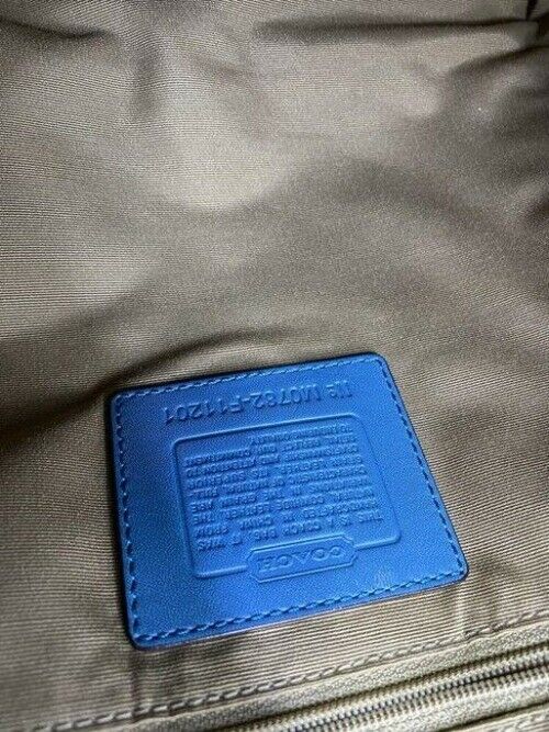coach large blue leather shoulder bag