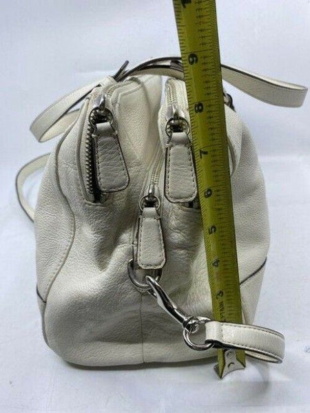 Coach w medium handbag w strap classic white leather shoulder bag