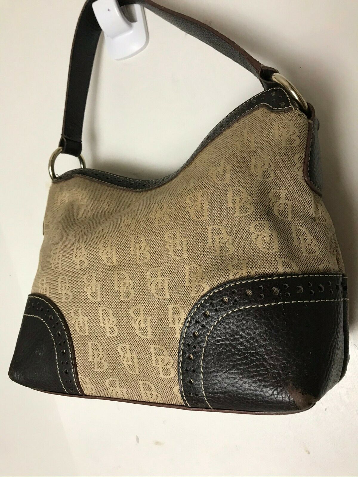 Dooney & Bourkek Brown/Tan Medium Canvas Tote