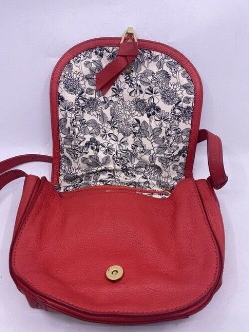 Vera Bradley Carson Saddle Red Leather Cross Body Bag