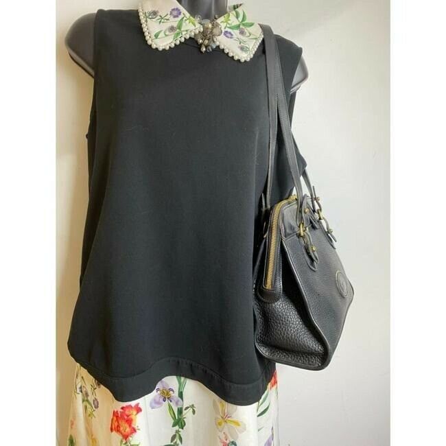 dooney and bourke vintage black leather shoulder bag