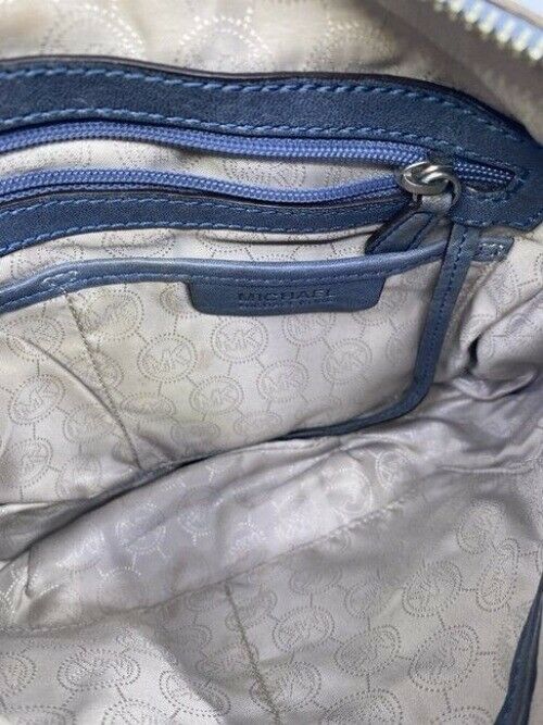Michael Kors Odette Zip Medium Convertible Pearl Gray Leather Shoulder Bag