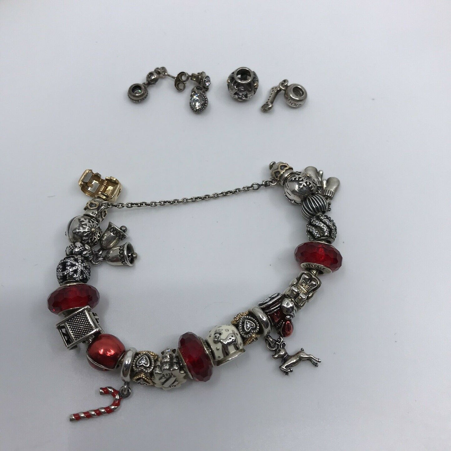 PANDORA Bracelet w/ Charms and Earrings