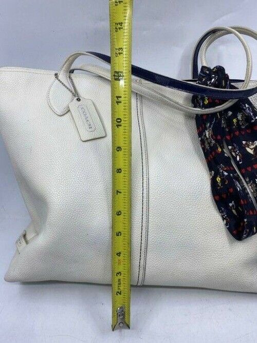 coach tote w large bag tote w detachable specialty white leather shoulder bag