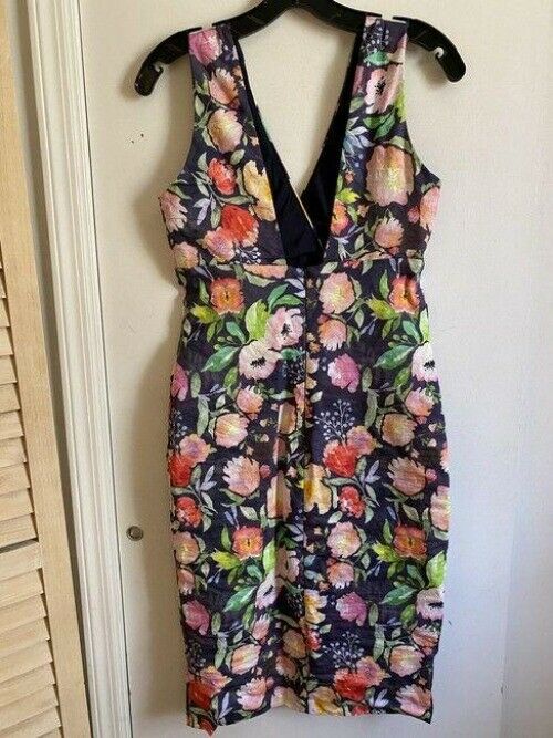 Nicole Miller multicolor new floral mini stretch msrp small short casual dress