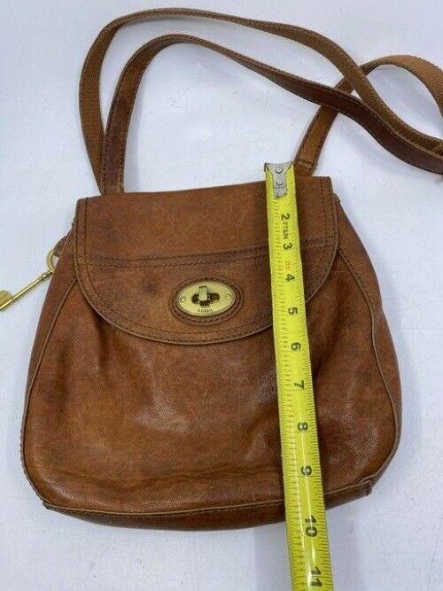 Fossil brown leather shoulder bag
