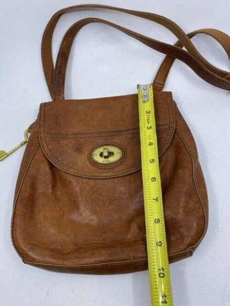 Fossil brown leather shoulder bag