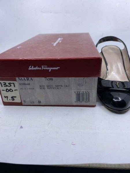 Salvatore Ferragamo Black Mara Bow Pumps Size Us
