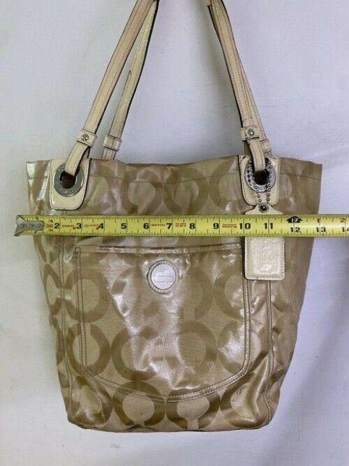 coach large tan fabric tote