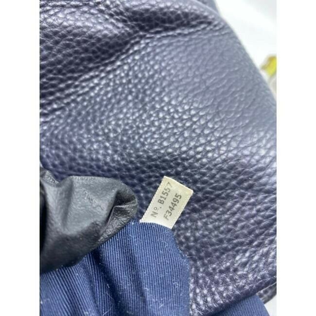 coach large eddie triple compartment navy leather shoulder bag