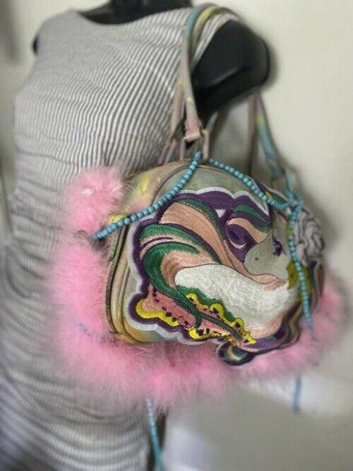 Marc Jacobs w hand shoulder customized by me w applique multicolor shoulder bag