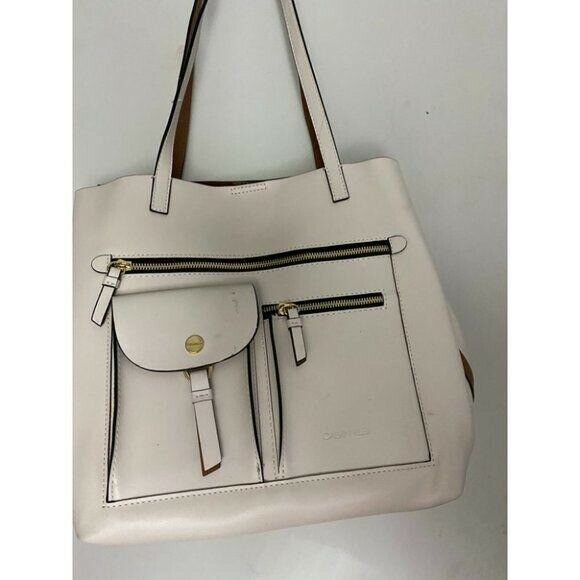 Calvin Klein Cream Leather Shoulder Bag