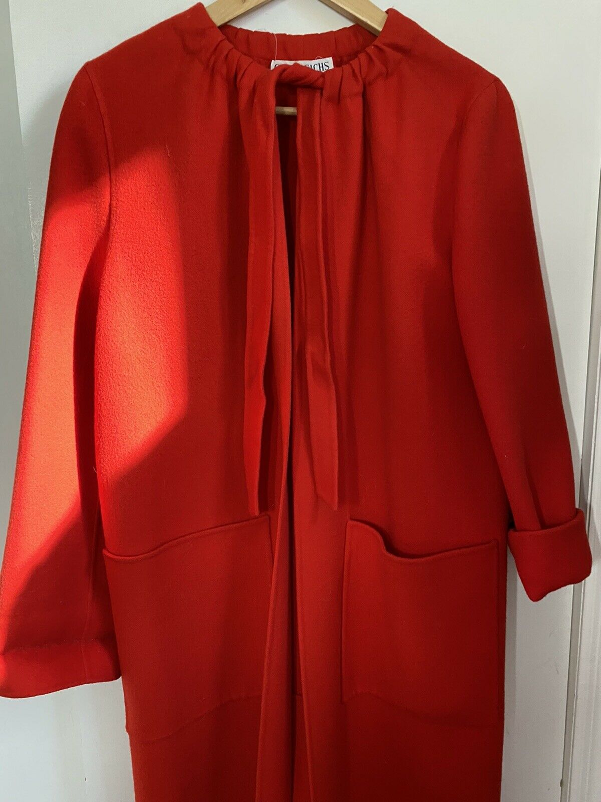 GLORIA SACHS New york Red Long  Coat Small