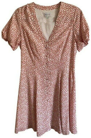 milly red white new heart printed msrp short formal dress