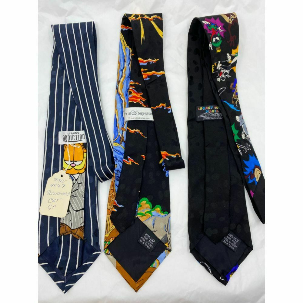 New Lot of 3 Neck tie Disney, Looney Tunes Multicolor Total Msrp 75