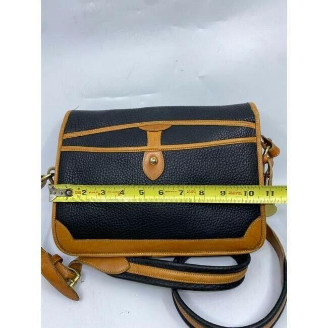 dooney and bourke vintage black orange leather cross body bag