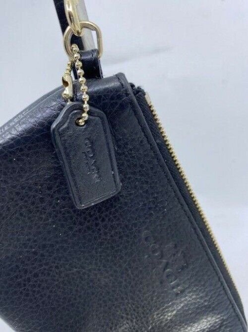 coach double zip like black wristlet