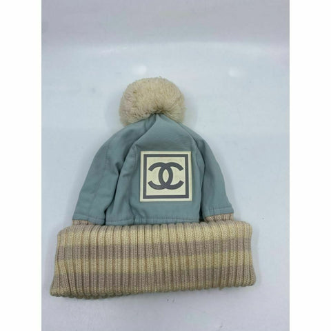 CHANEL Beanie Tan Blue Made in Italy
