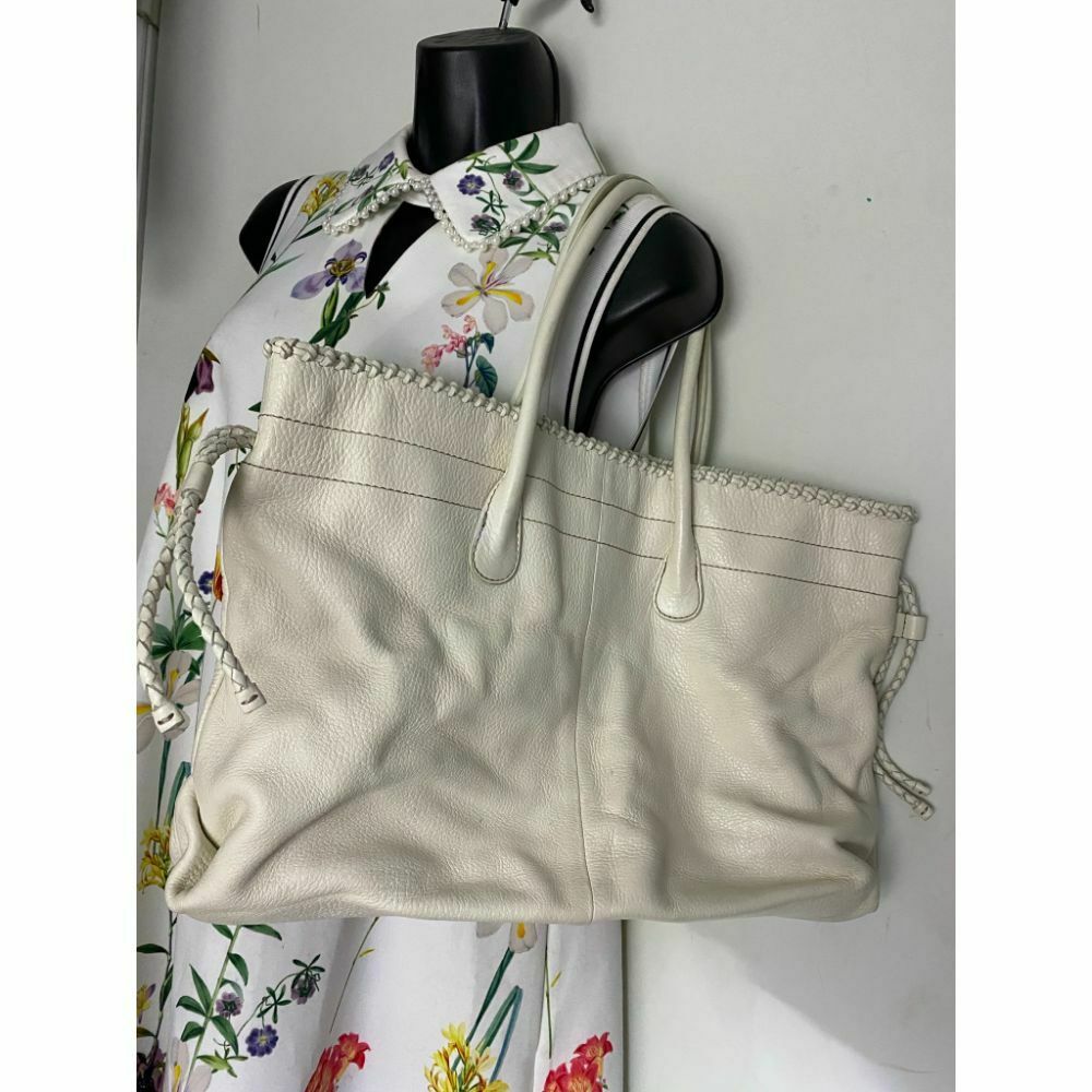 Banana Republic Cream Leather Shoulder Bag