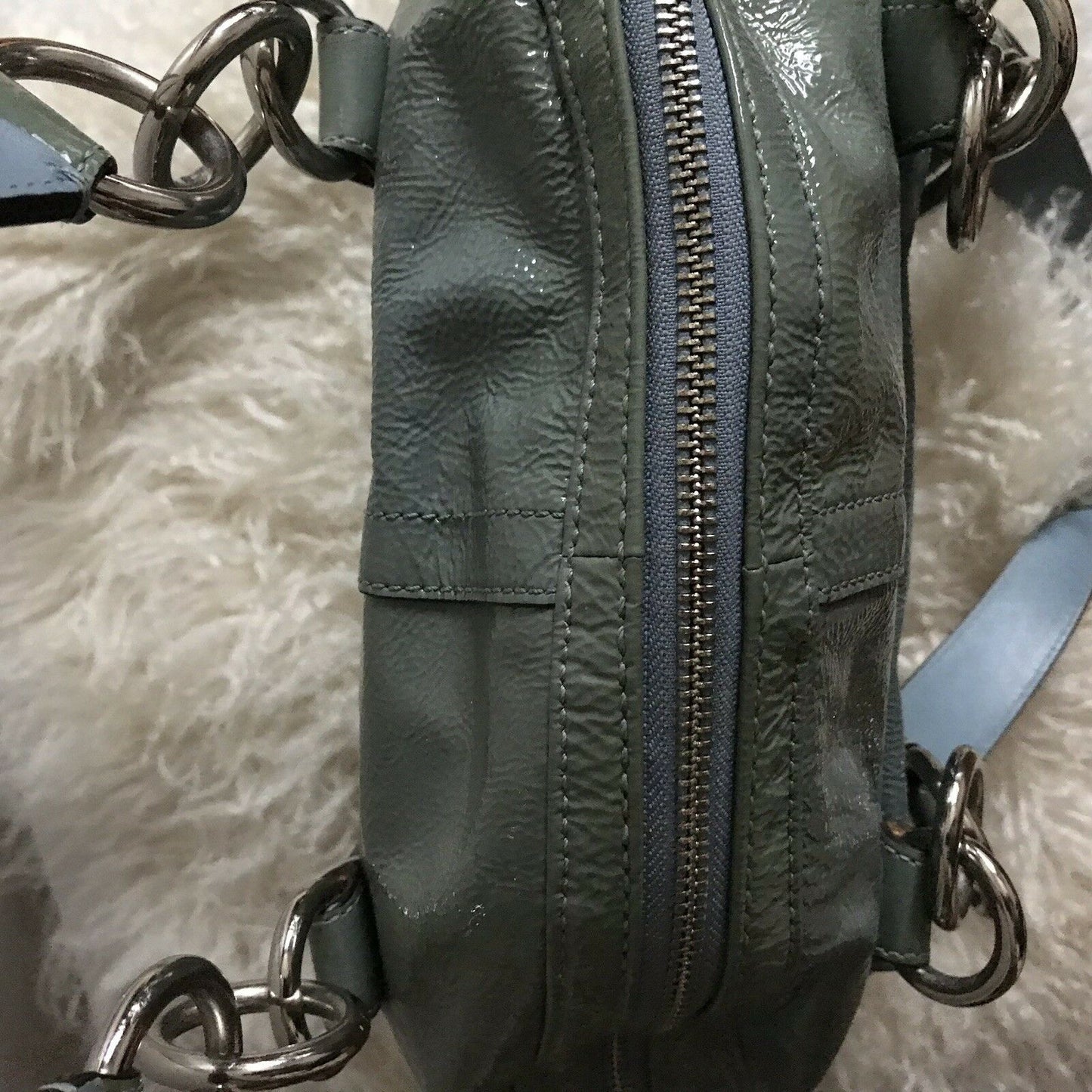 COACH Blue Patent Tote Bag