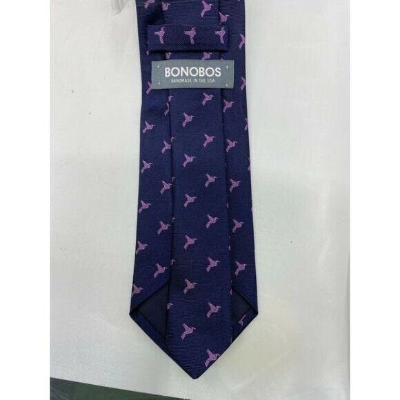New! BONOBOS Navy Purple Premium Neck Tie Handmade