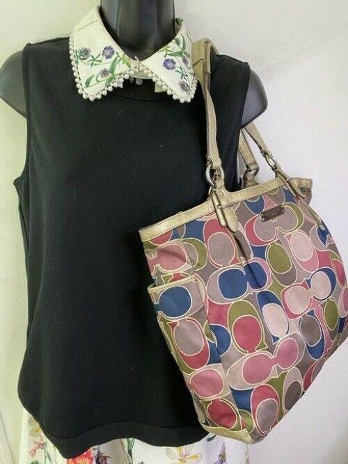 coach bag large multicolor fabric tote
