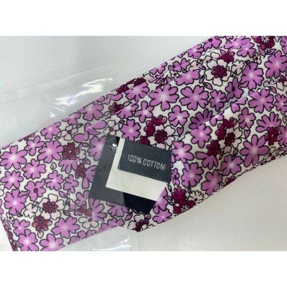 New! BONOBOS White Purple Flower Premium Neck Tie