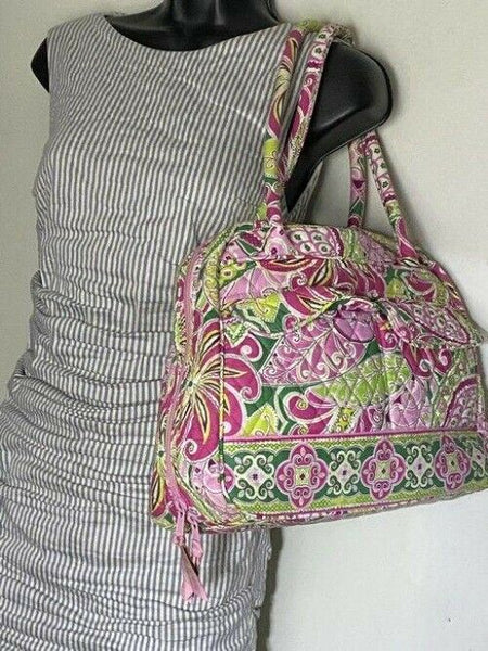 Vera Bradley Xl Duffel Msrp Green Pink White Weekendtravel Bag