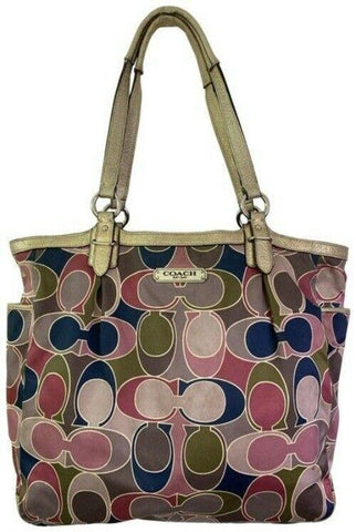coach bag large multicolor fabric tote