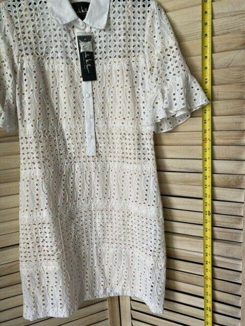 Nicole Miller white collared eyelet msrp