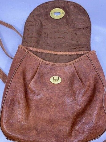 Fossil brown leather shoulder bag