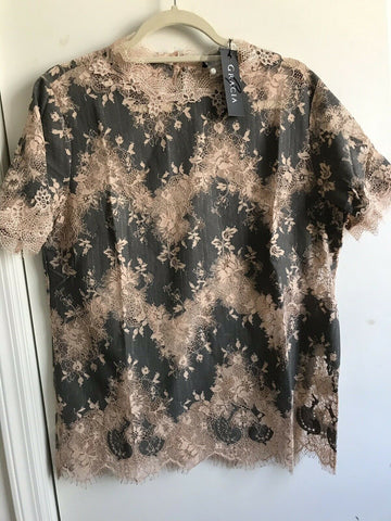 NWT! GRACIA Lace Top Sz Large