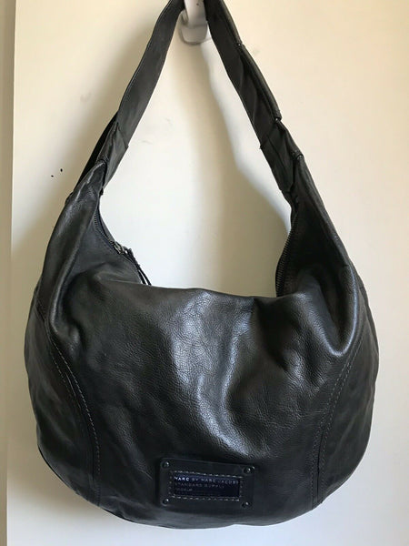 MARC JACOBS Dark grey Large Leather Hobo Bag