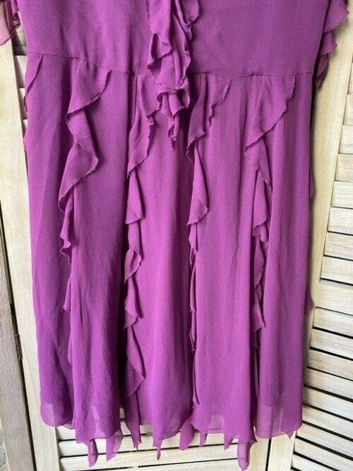 Nicole Miller Purple New Waterfalls Ruffles Msrp Small Short Casual Dress