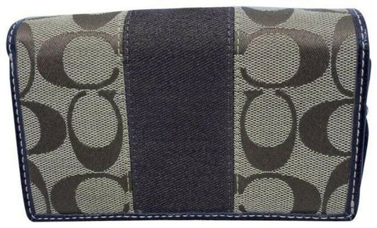 coach brown unique multi compartment cards key wallet