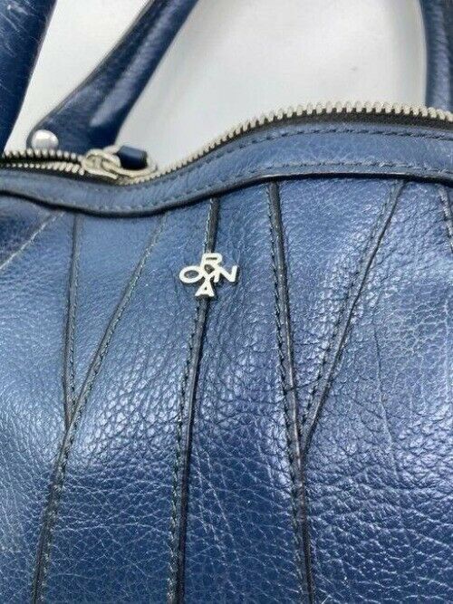 oryany in need of tlc blue leather tote