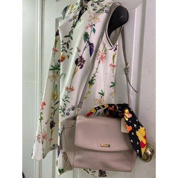 KATE SPADE Leather Handbag W/ Winnie The Pooh Silk